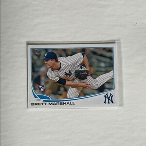 Topps Brett Marshall Yankees Card - Blue and White